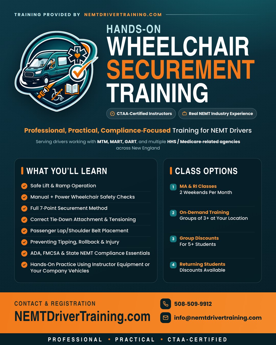 Hands-On Wheelchair Securement Training flyer